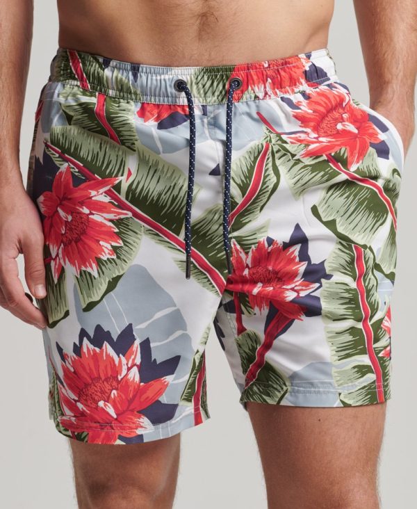 Short de bain hawaïen recyclé imrpimé