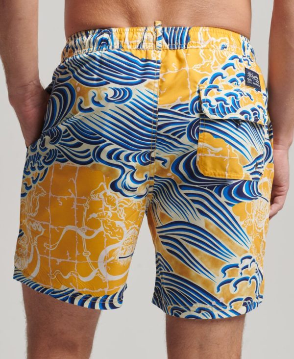 Short de bain hawaïen recyclé imrpimé