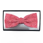 Noeud papillon en mélange de lin et de coton rouge