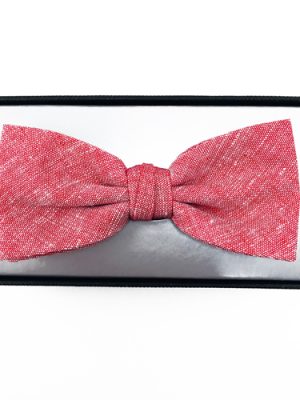 Noeud papillon en mélange de lin et de coton rouge