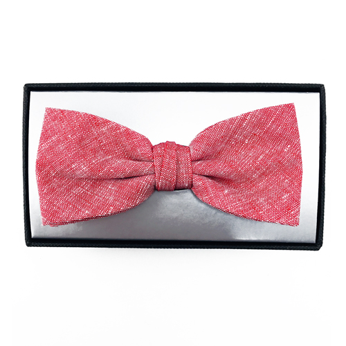 Noeud papillon en mélange de lin et de coton rouge