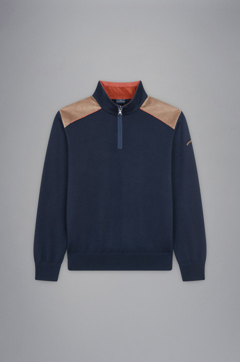 Pull Paul & Shark  en laine avec détails en velours