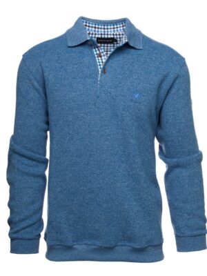 Chandail Ethnic Blue Polo Signature