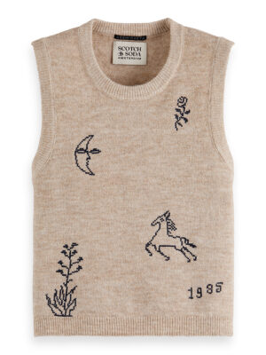 Débardeur en tricot col rond Scotch & Soda Embroidered U9A01079T