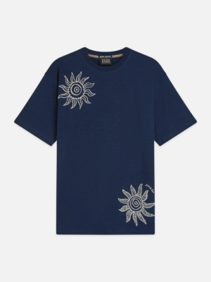 T-shirt coupe décontractée Scotch & Soda Embroidered Multi Artwork 183123
