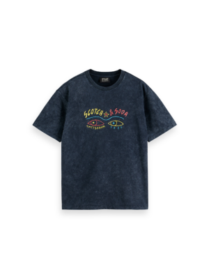 T-shirt Scotch & Soda Front Artwork Snow-Washed 183199