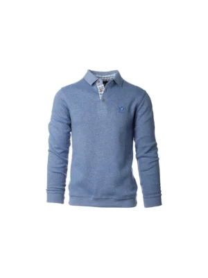 Polo en tricot à longues manches Ethnic Blue Polo en tricot à manches longues Ethnic Blue 5980P